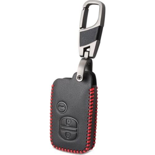 Leather Car Key Case For Toyota Land Cruiser Prado 150 Avensis Prius Crown For Subaru Forester XV Cover Remote Fob Protector