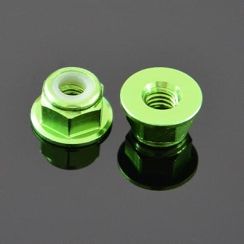 M2 M3 M4 M5 M6 6061 Aluminum alloy nut nylon self-locking flange nuts screw cap "Light Green" color
