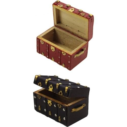 1:12 1:6 Scale Dollhouse Miniature Wooden Suitcase Travel Luggage DIY Room Decor