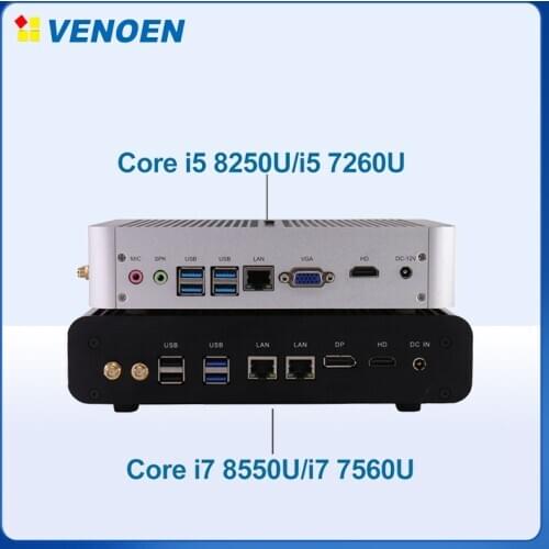 Quad Core i7 10510U Fanless Mini Desktop PC Intel Core i5 8259U Core i7 8565U HDMI TV BOX i5 7267U Windows Linux Mini Computer