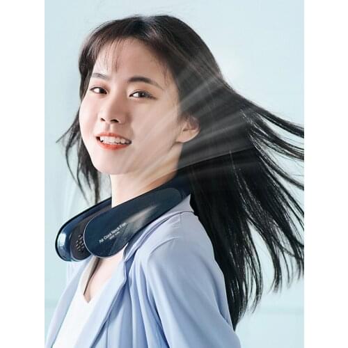 Mini Neck Fan Portable Neckband Fan 4000mAh USB Rechargeable Hanging Neck Fans Bladeless 4 Motors For Office Outdoor Air Cooler