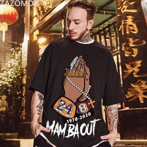 ZAZOMDE Mens short-sleeved T-shirt 2021 new Summer men casual short-sleeved tide brand ins hip-hop printing cotton T-shirt men