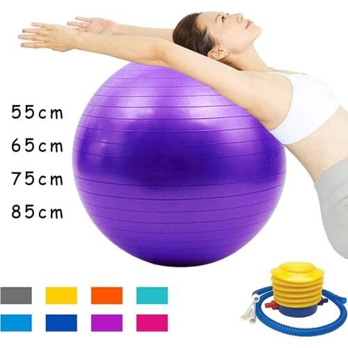 Sports Yoga Balls Fitness Ball Thickened Explosion-proof Exercise Home Gym Pilates Equipment Massage Balance Ball 55cm 65cm 75cm