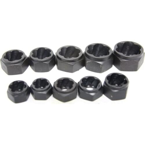 10Pcs Damaged Nut Bolt Remover Stud Extractor Set Metric Broken Bolt Removal Kit