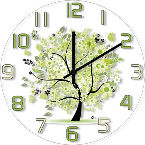Four Seasons Spring Summer Autumn Winter Decorative Colorful Printed Wall Clock For Bedroom Abstract Art Tree Home Décor Clock