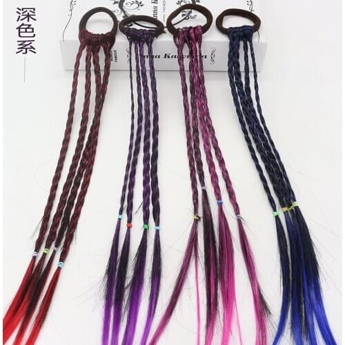 New Cute Girls Wigs Ponytail Hair Ornament Headbands Rubber Bands Beauty Hair Bands Headwear Kids Hair Accessories Head Band