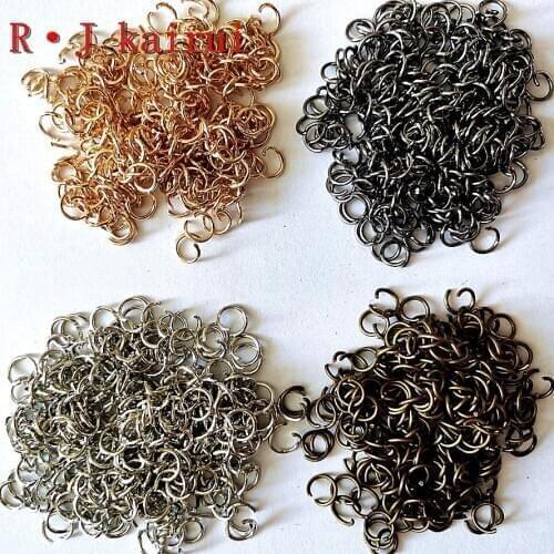 200pcs/lot Gold Silver Gray Loop 0.9*7mm Open Jump Rings for DIY Jewelry Making Necklace Bracelet Findings Connector Supplies