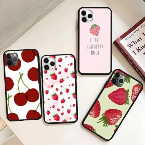 Cartoon Lovely Cherry Strawberry Phone Case for iPhone 11 12 pro MINI XS MAX 8 7 6 6S Plus X 5S SE 2020 XR