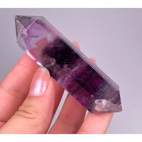Natural fluorite crystal color bar fluorite quartz crystal point therapy hexagonal bar therapy stone