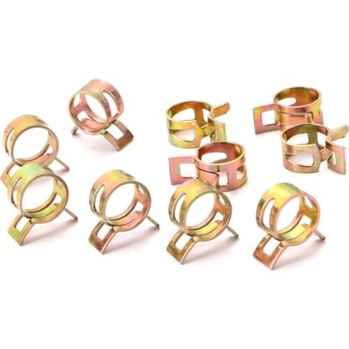 10pcs/set 6mm-26mm Automobile Fuel Pipe Spring Clamp for Motorcycle Scooter Vehicle ATV Kart Parts Hose Air Pipe Spring Clamp