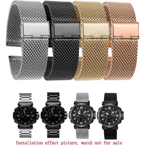 Shengmeirui FOR Casio PRG-600YB-3/PRG-650/PRW-6600 Mens Sports Watch Strap 24mm braided Milan mesh belt Stainless steel strap