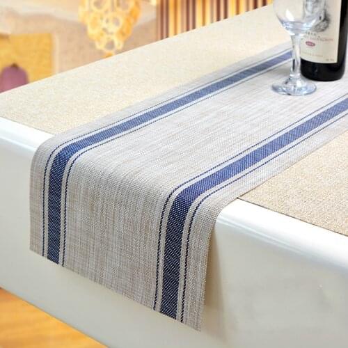 Luxury Party Wedding Table Runner Modern Striped Table Runners Eco-Friendly and Durable Coffee Tea Table Cloth Plastic Placemat