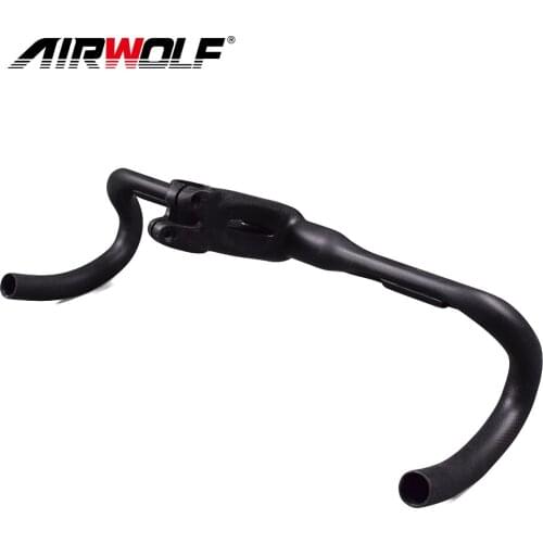 Airwolf Ultralight Carbon handlebar road Integrated handlebar Road Bicycle Handlebar Bike Handle Bent bars with stem 400/420/440