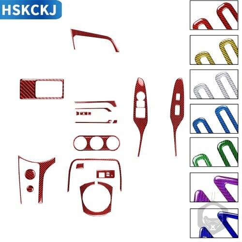 For Mazda MX-5 Miata Roadster 2016+ MX5 ND Carbon Fiber Interior Cover Stickers Steering AC Button Gear Box Auto Car Accessories