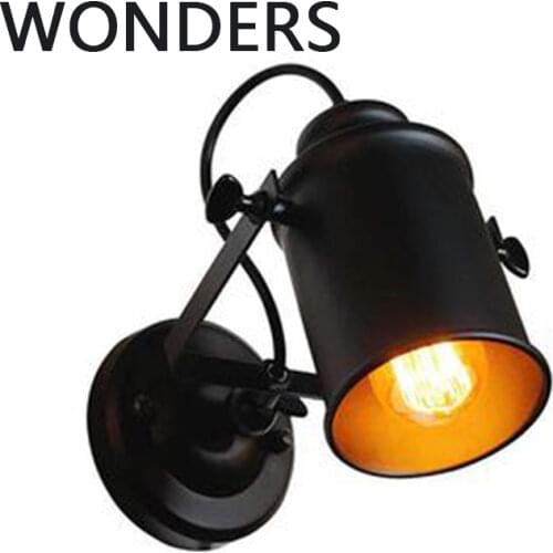 Country Industrial Retro Bedside Bedroom LED Wall Lamp Practical adjustable wall light shop store decoration small spotlight бра