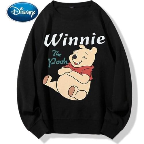 Disney Sweatshirt 2021 Fashion Winnie the Pooh Bear Letter Cartoon Print Casual Women Unisex Long Sleeve Jumper Tee Top 8 Colors