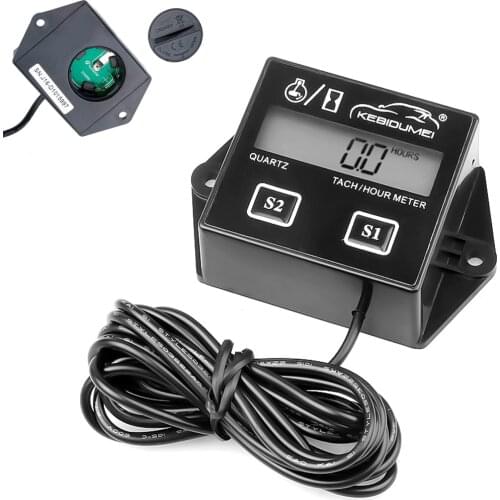 Motorcycle Tach Hour Meter Tachometer for Outboard Motor Lawn Mower Motocross motorcycle marine chainsaw pit bike LCD Digital