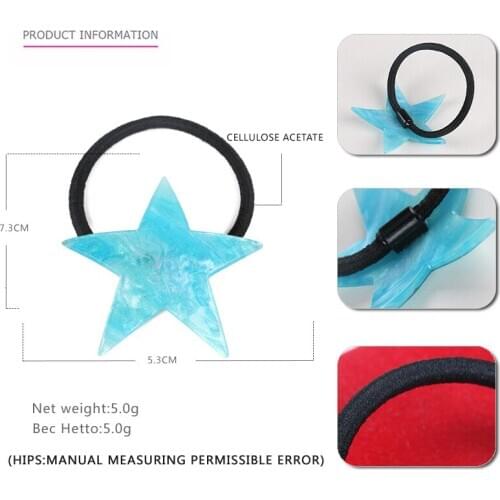 2pcs Stars Hair Ornament - Trendy Elastic Hair Ties Rope for Women Lady Trendy Hair Accessory for Thick Ponytail Holder Tiara