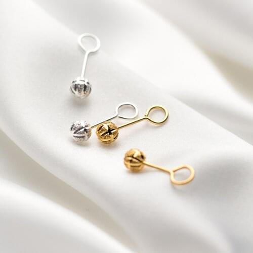 MloveAcc Genuine 925 Sterling Silver Flower Pattern Bead Earrings for Girls Fashion Women Casual Earrings Jewelry