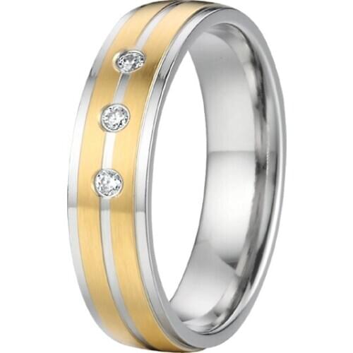 Unique 2019 Wedding Rings bicolor 316L stainless steel women wedding bands