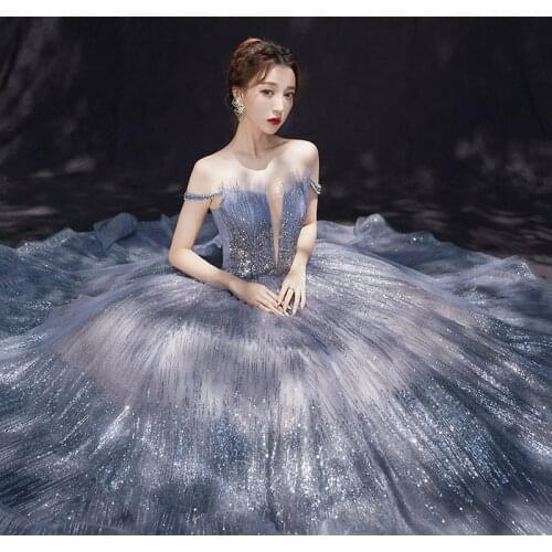 Spring Summer Elegant Sexy Party Fluffy Long Dress Woman 2020 Fashion Ladies Halter Luxury Sequined Mesh Dresses Women Vestidos