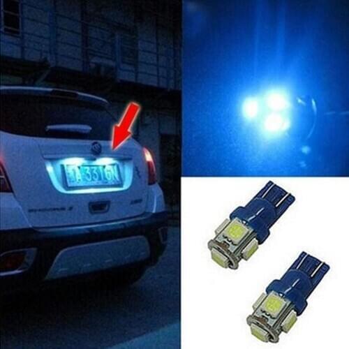 1/2Pcs DC 12V Blue 5 LED Car License Plate Light Lamp Bulbs Number Plate Light For motorcycle boats