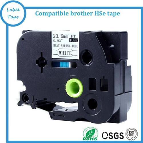 10PK cheap price Compatible P TOUCH HSe-251 23.6mm White HSe heat shrinkable tape cartridge for cable identification