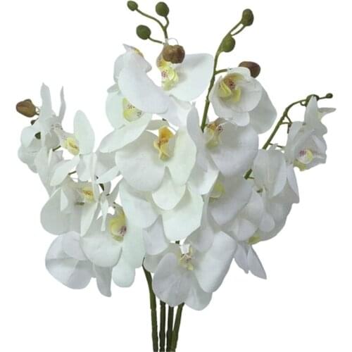 4Pcs Tabletop Phalaenopsis Artificial Flower with Leaves Home Decoration Furnishings Artificial Flowers Wedding Flower