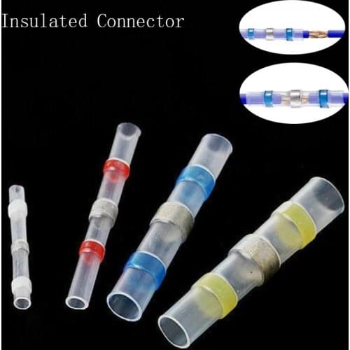 40PCS waterproof heat shrinkable welding ring terminal, heat shrinkable butt connector waterproof insulated wire terminal