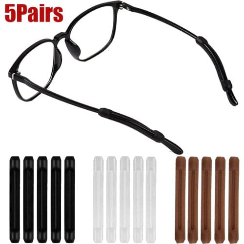 5Pairs Anti Slip Ear Hook Eyeglass Eyewear Accessories Eye Glasses Silicone Grip Temple Tip Holder Spectacle Eyeglasses Grip