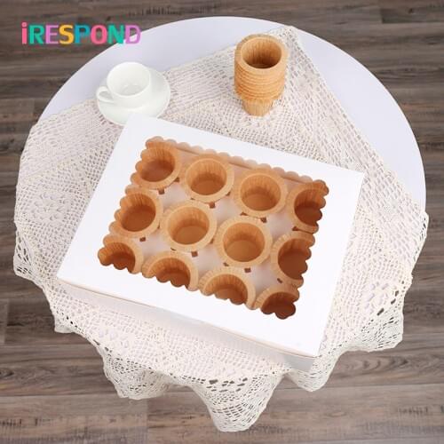 6PCS Cupcake Paper Box White Wedding Party Gift Dessert Candy Kraft Box Packaging Windows Muffin Cake Boxes 12 Cupcake Holders