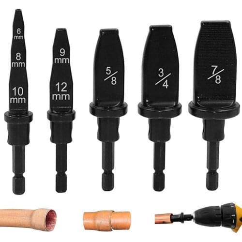 5pc Inch Tube Pipe Expander Support Air Conditioner Swaging Tools Electric Steel 6-22mm Flaring Reamer Maintenance Takeover Tool