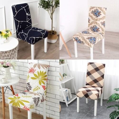 6 pcs Kitchen Dining Chair Covers for Home Decoration Case Chair Elastic Spandex Seat Covers Stretch Soft Furniture Covers
