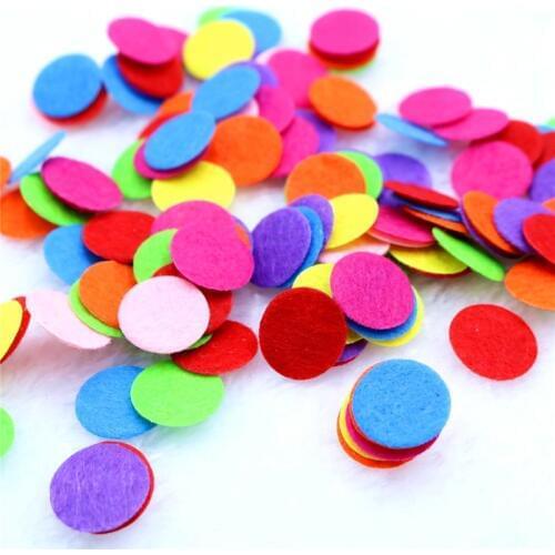 600 Pcs Round Wool Felt DIY Craft for Kids Handmade Felt Leaves Flowers Headwear Garland Scrapbooking Sewing Patch Accessories