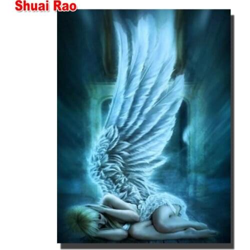 5D DIY Diamond Painting Angel Wings Diamond Embroidery Cross Stitch needlework Home Decoration Full drill Diamond mosaic GB112