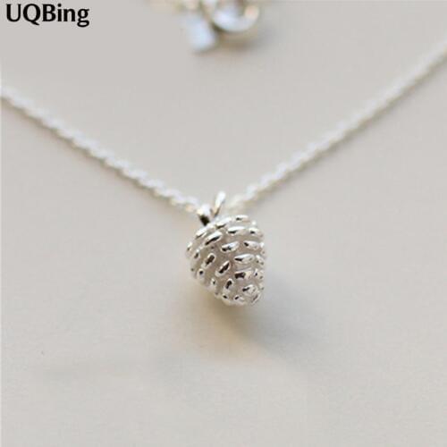 Free Shipping Sterling Silver Pendant Necklace Pine Fruit Necklaces Women Necklaces&Pendants Jewelry Collar Colar de Plata