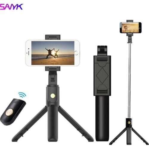 SANYK 3 in 1 Wireless Bluetooth Selfie Stick Tripod Extendable Handheld Monopod Folderble With Shutter Remote For Smartpone