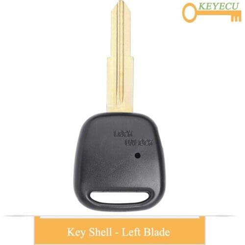 KEYECU Remote Control Car Key Shell Case Cover Housing for Old Toyota, Replacement Fob 1 Button On the Side With Left Blade