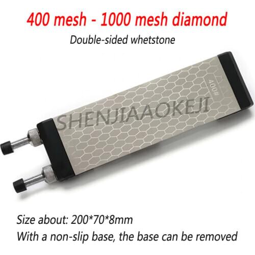 Double-sided whetstone Diamond 400 mesh / 1000 mesh sharpener Grindstone cutting belt Detachable base abrasive block