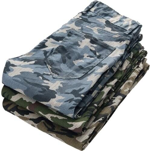 New Men Fashion Camouflage printed Slim Straight Jeans Streetwear man Cotton Casual Denim Cargo jeans Pants Plus Size 40 42