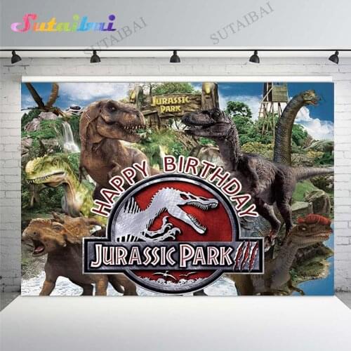Jurassic Park World Backdrop Dinosaur Safari Jungle Party Backdrops Kids Birthday Decorations Photo Background Photography Booth
