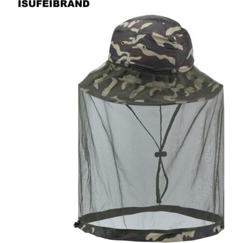 FSC02 Outdoor Hiking Fishing Hat Bucket Flying Insects Prevention Cap Beekeeping Fisherman Hat Bee bug mesh hat