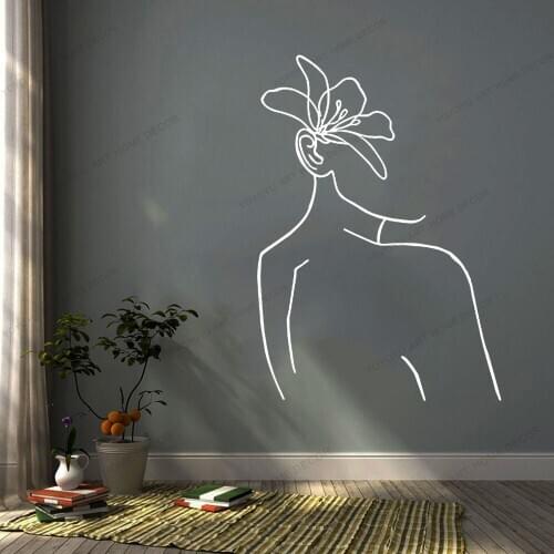 Naked Line Draw Art Wall Sticker For Home Decor Living Room Fashion Wall Decals Valentines Removable Murals Wallpoof CX1551