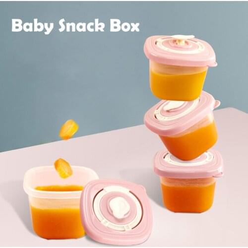120ML 4Pcs Baby Snack Box Food Fruits Storage Box Baby Care Outdoor Child Food Container Milk Powder Sealed Box Freezer Storage