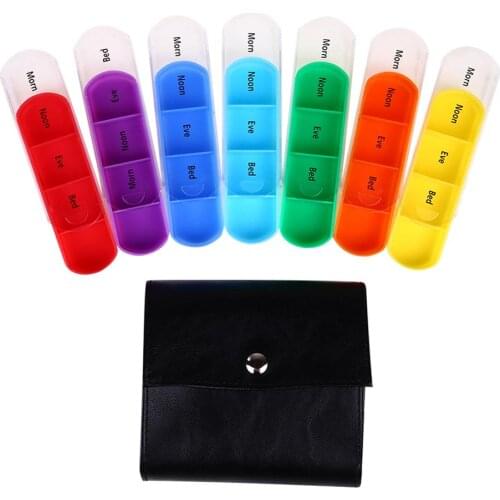 7 Day Weekly Pillbox Storage Container Travel Case 28 Grid Pill Box Medicine Box Organizer Case Wallet Medicine Box Dropshipping
