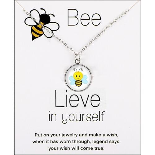 Top Sale Friendship Statement Big Sister Middle Little Sisters Flamingo Unicorn Honeybee Bees Bee Necklaces for Women