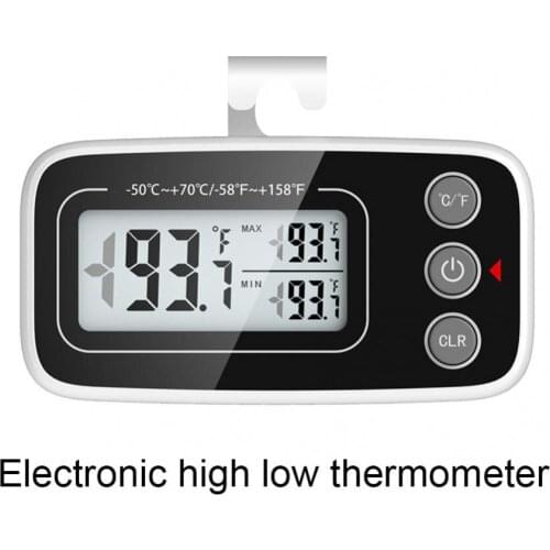 Mini Thermometer LCD Digital Thermometer Freezer Thermometer High Low Temperature Magnet Adsorption Hook Fahrenheit Celsius