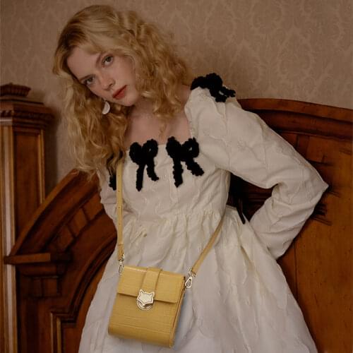 FOXER Fashion Niche Design Summer Handbags Crocodile Grain Leather Mini Shoulder Bag High Quality Mobile Phone Messenger Bag