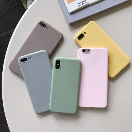 Brown Matcha Candy Color Soft TPU Case Cover on sfor iPhone X XS MAX 6 6S 7 8 Plus XR 5 Matte Skin Silicon Slim Thin Phone Coque