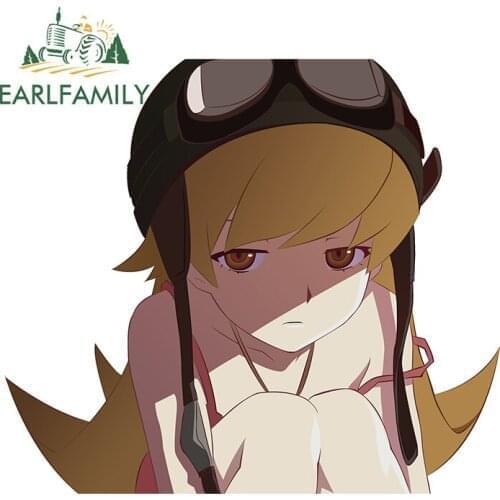 EARLFAMILY 13cm x 11.1cm for Shinobu Monogatari RV Car Assessoires Stickers Personality Waterproof Decal Air Conditioner Decor